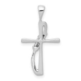 14k White Gold .01ct. Diamond Cross Pendant - PM-AB3F0679-6651