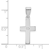 14k White Gold .01ct. Diamond Cross Pendant - XW-88E5456D-6093
