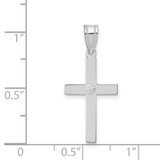 14k White Gold .01ct. Diamond Cross Pendant - XW-C0C63352-5898