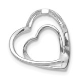 14k White Gold .01ct. Diamond Double Heart Chain Slide