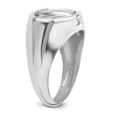 14k White Gold .01ct. Diamond/Onyx Men's Claddagh Ring Mounting