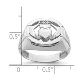 14k White Gold .01ct. Diamond/Onyx Men's Claddagh Ring Mounting