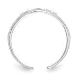 14k White Gold .02ct Diamond Scroll Toe Ring