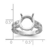 14k White Gold .02ct. Diamond & 12x10 Oval Gemstone Ring Mounting