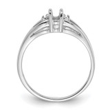 14k White Gold .02ct. Diamond & 5x3 Oval Gemstone Ring Mounting