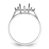 14k White Gold .02ct. Diamond / 7mm Heart Gemstone Ring Mounting
