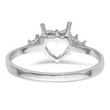 14k White Gold .02ct. Diamond / 7mm Heart Gemstone Ring Mounting