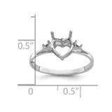 14k White Gold .02ct. Diamond / 7mm Heart Gemstone Ring Mounting