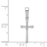 14k White Gold .02ct. Diamond Cross Pendant - PM-1392DB1F-4591