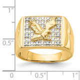 14k & Rhodium Men's .10ct Diamond Eagle Ring