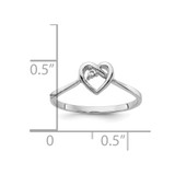 14k White Gold .02ct. Diamond Heart Ring Mounting - Y4-4D989E46-2037