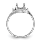 14k White Gold .03ct. Diamond / 8x6 Oval Gemstone Ring Mounting