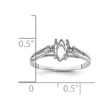 14k White Gold .05ct. Diamond & 8x4 Marquise Gemstone Ring Mounting