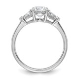 14k White Gold 1 1/2 carat Certified Lab Grown Diamond VS/SI+ G+ Round and Triangle Complete Three Stone Engagement Ring