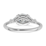 14k White Gold 1 1/2 carat Certified Lab Grown Diamond VS/SI+ G+ Round and Triangle Complete Three Stone Engagement Ring