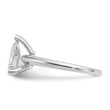 14k White Gold 1 1/2 carat Certified Lab Grown Diamond VS+ F+ Pear Solitare Complete Engagement Ring