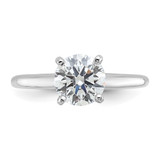 14k White Gold 1 1/2 carat Certified Lab Grown Diamond VS+ F+ Round Complete Solitaire Engagement Ring