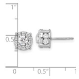 14k White Gold 1 1/2 carat Lab Grown Diamond VS/SI+ G+ Complete Round Fashion Halo Post Earrings