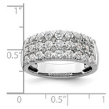 14k White Gold 1 1/2 carat Lab Grown Diamond VS/SI+ G+ Complete Triple Row Fashion Band