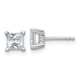 14k White Gold 1 1/2 carat Lab Grown Diamond VS/SI+ G+ Princess Complete Four Prong Stud Earrings