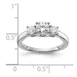 14k White Gold 1 1/2 carat Lab Grown Diamond VS/SI+ G+ Round Complete Three Stone Engagement Ring - RM-2269C6A4-8712
