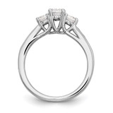 14k White Gold 1 1/2 carat Lab Grown Diamond VS/SI+ G+ Round Complete Three Stone Engagement Ring - RM-286AA5A8-3098
