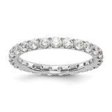 14k White Gold 1 1/2 carat Lab Grown Diamond VS/SI+ G+ Size 7 Shared Prong Eternity Band