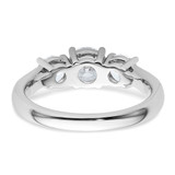 14k White Gold 1 1/2 carat Lab Grown Diamond VS+ F+ Three Stone Complete Engagement Ring