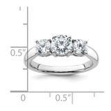 14k White Gold 1 1/2 carat Lab Grown Diamond VS+ F+ Three Stone Complete Engagement Ring