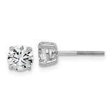 14k White Gold 1 1/2 ctw Lab Grown Diamond VS/SI+ G+ Round 4 Prong Standard Wt Screwback Stud Earrings - EM-9D8E2057-7513