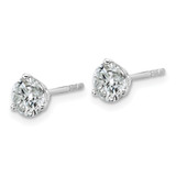 14k White Gold 1 1/2 ctw Lab Grown Diamond VS+ F+ Round 3 Prong Heavy Wt. Stud Earrings