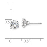 14k White Gold 1 1/2 ctw Lab Grown Diamond VS+ F+ Round 3 Prong Heavy Wt. Stud Earrings