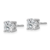 14k White Gold 1 1/2 ctw Lab Grown Diamond VS+ F+ Round 4 Prong Heavy Wt. Screwback Stud Earrings