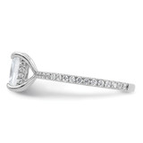 14k White Gold 1 1/3 carat Certified Lab Grown Diamond VS/SI+ G+ Radiant Complete Solitaire with Flair Engagement Ring