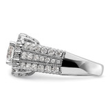 14k White Gold 1 1/3 carat Lab Grown Diamond VS/SI+ G+ 1 carat Center Round Semi Mount Engagement Ring
