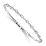 14k White Gold 1 1/3 carat Lab Grown Diamond VS/SI+ G+ Complete Bangle