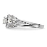 14k White Gold 1 1/3 carat Lab Grown Diamond VS/SI+ G+ Complete Three Stone Engagement Ring