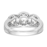 14k White Gold 1 1/3 carat Lab Grown Diamond VS/SI+ G+ Complete Three Stone Engagement Ring