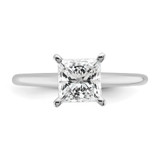 14k White Gold 1 1/4 carat Certified Lab Grown Diamond VS/SI+ G+ Princess Complete Solitare Engagement Ring