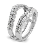 14k White Gold 1 1/4 carat Lab Grown Diamond VS/SI+ G+ Complete Double Row Ring Guard - RM-21C588A5-8398