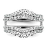 14k White Gold 1 1/4 carat Lab Grown Diamond VS/SI+ G+ Complete Double Row Ring Guard - RM-804250EB-1017