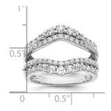 14k White Gold 1 1/4 carat Lab Grown Diamond VS/SI+ G+ Complete Double Row Ring Guard - RM-804250EB-1017