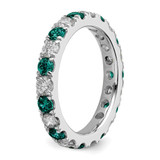 14k White Gold 1 1/5 carat Lab Grown Diamond VS/SI+ G+ and Lab Created Alexandrite Size 8 Eternity Band