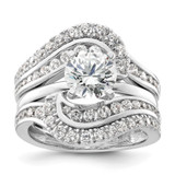 14k White Gold 1 1/5 carat Lab Grown Diamond VS/SI+ G+ Complete Double Row Ring Guard