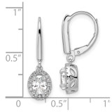 14k White Gold 1 1/5 carat Lab Grown Diamond VS/SI+ G+ Complete Oval Drop Leverback Earrings