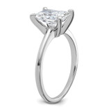 14k White Gold 1 3/4 carat Certified Lab Grown Diamond VS/SI+ G+ Radiant Solitare Complete Engagement Ring