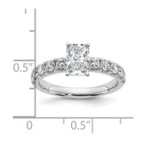 14k White Gold 1 3/4 carat Certified Lab Grown Diamond VS+ F+ Radiant Complete Engagement Ring