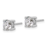 14k White Gold 1 3/4 ctw Lab Grown Diamond VS/SI+ G+ Round 4 Prong Heavy Wt. Stud Earrings