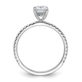 14k White Gold 1 3/8 carat Certified Lab Grown Diamond VS+ F+ Emerald Complete Solitaire with Flair Engagement Ring