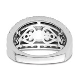 14k White Gold 1 3/8 carat Lab Grown Diamond VS/SI+ G+ 1 1/2 carat Center Round Semi Mount Shared Prong Engagement Ring